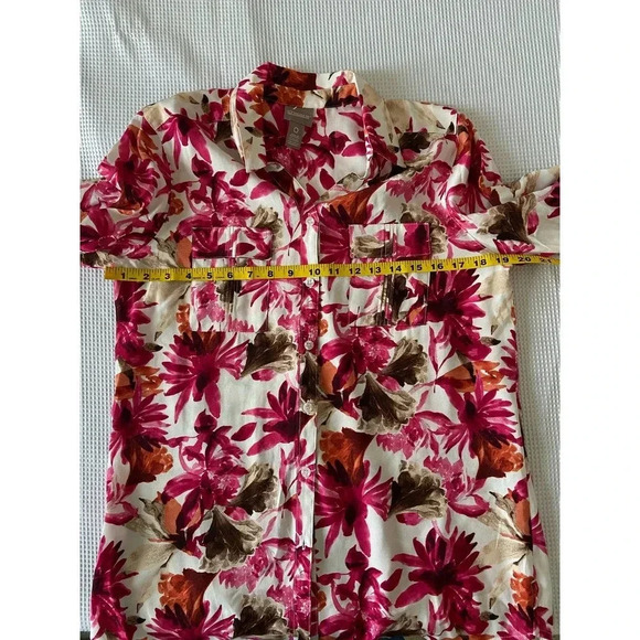 Chico’s floral Printed Blouse SIZE 0/ XS - Picture 9 of 10